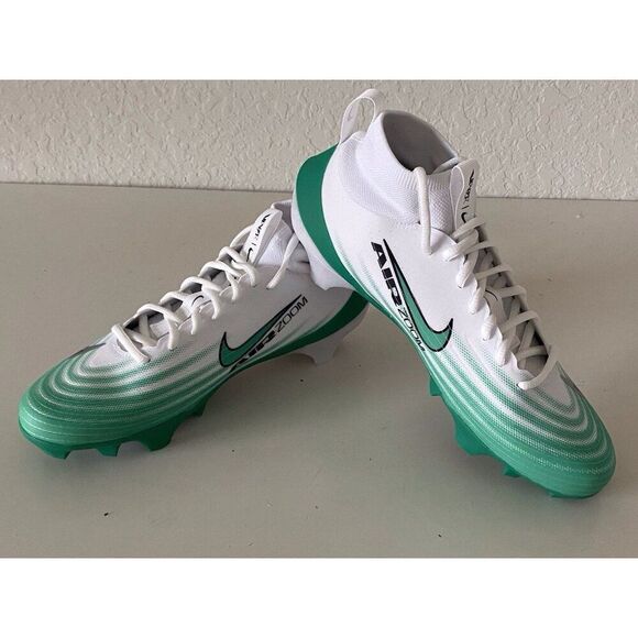 Men’s Sz 9 Nike Vapor Pro 1 Football Cleats HM8850-100 White Green